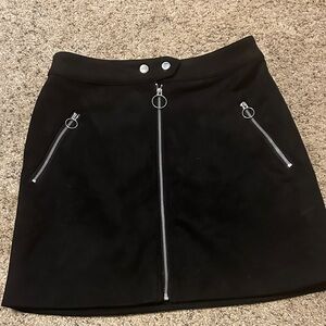 Forever 21 Black Mini Skirt with Zipper Accents